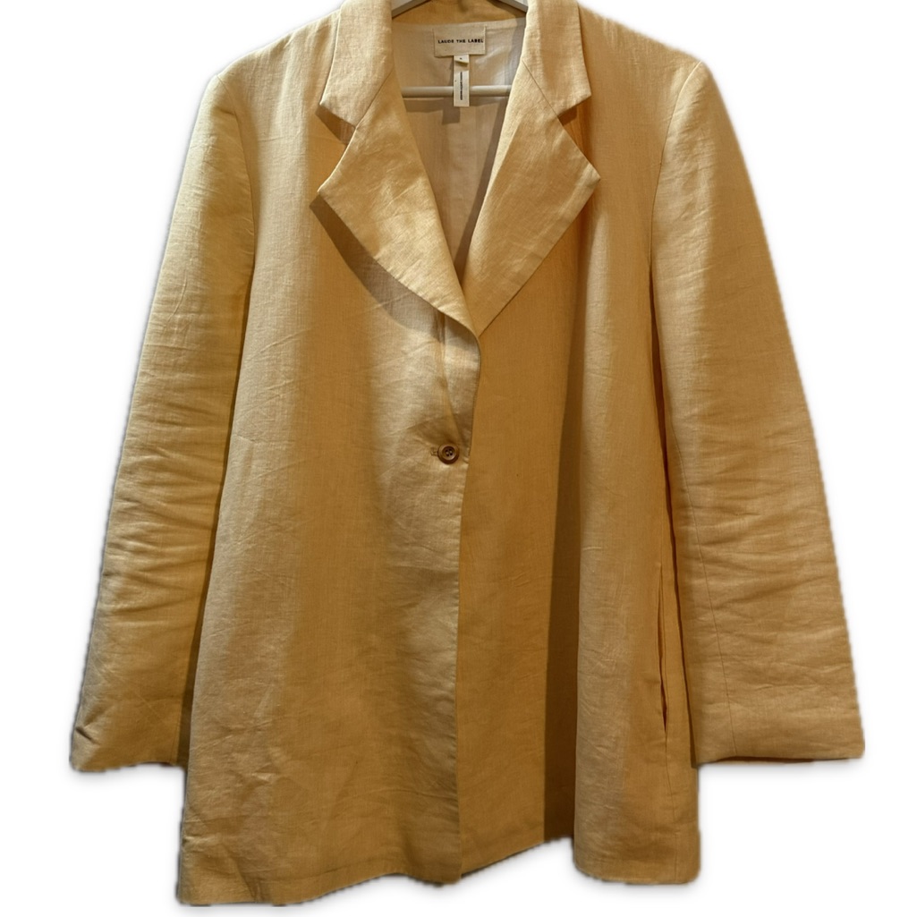 Laude The Label Elegant Peach Linen Jacket Size S